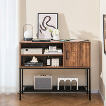 Charger l'image dans la galerie, Costway Retro Bar Cabinet Kitchen Storage with USB Power Outlet - Suitable for Kitchen and Dining Room