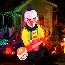 Load image into Gallery viewer, Halloween Inflatable Spinning Clown with Hammer and Automatic Head Movement - Suitable for Halloween Party Decorations
