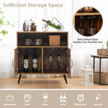 Load image into Gallery viewer, Costway Mid Century Bar Cabinet Storage Unit with Glass Holder - Suitable for Restaurant and Kitchen
