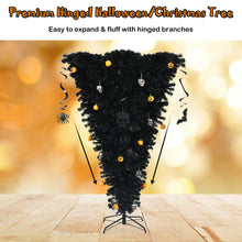 Load image into Gallery viewer, Halloween Upside Down Christmas Tree with Built-in Purple LED Lights - Suitable for Halloween Party Decorations
