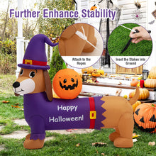 Load image into Gallery viewer, Halloween Inflatable Dachshund with Pumpkin - Suitable for Trick-or-Treat Events and Haunted Houses
