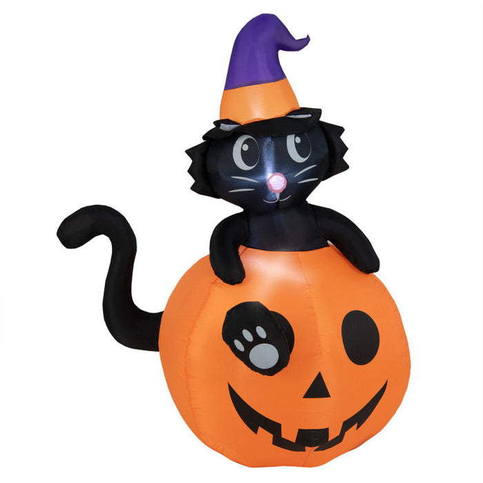 Halloween Inflatable Pumpkin and Witch Black Cat - Suitable for Halloween Decorations and Parties