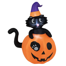 Load image into Gallery viewer, Halloween Inflatable Pumpkin and Witch Black Cat - Suitable for Halloween Decorations and Parties
