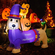 Load image into Gallery viewer, Halloween Inflatable Dachshund with Pumpkin - Suitable for Trick-or-Treat Events and Haunted Houses
