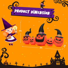 Load image into Gallery viewer, Halloween Inflatable Pumpkin 5-Piece Set with LED Lights and Blower - Suitable for Halloween Decorations
