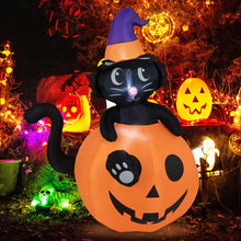 Load image into Gallery viewer, Halloween Inflatable Pumpkin and Witch Black Cat - Suitable for Halloween Decorations and Parties

