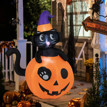 Load image into Gallery viewer, Halloween Inflatable Pumpkin and Witch Black Cat - Suitable for Halloween Decorations and Parties
