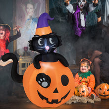 Load image into Gallery viewer, Halloween Inflatable Pumpkin and Witch Black Cat - Suitable for Halloween Decorations and Parties
