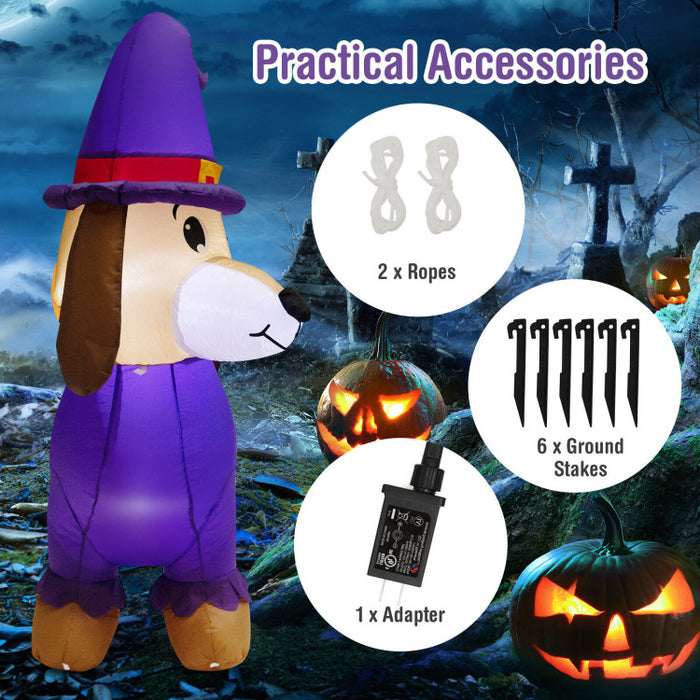 Halloween Inflatable Dachshund with Pumpkin - Suitable for Trick-or-Treat Events and Haunted Houses