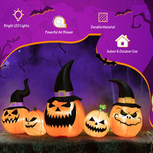 Load image into Gallery viewer, Halloween Inflatable Pumpkin 5-Piece Set with LED Lights and Blower - Suitable for Halloween Decorations

