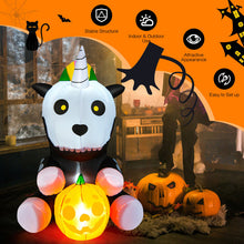 Load image into Gallery viewer, Halloween Inflatable Skeleton Unicorn with Pumpkin Lights - Suitable for Halloween Parties
