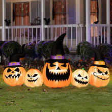 Load image into Gallery viewer, Halloween Inflatable Pumpkin 5-Piece Set with LED Lights and Blower - Suitable for Halloween Decorations
