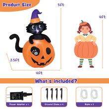 Load image into Gallery viewer, Halloween Inflatable Pumpkin and Witch Black Cat - Suitable for Halloween Decorations and Parties
