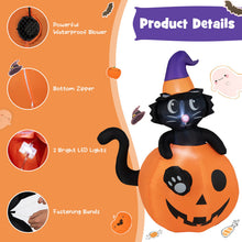 Load image into Gallery viewer, Halloween Inflatable Pumpkin and Witch Black Cat - Suitable for Halloween Decorations and Parties

