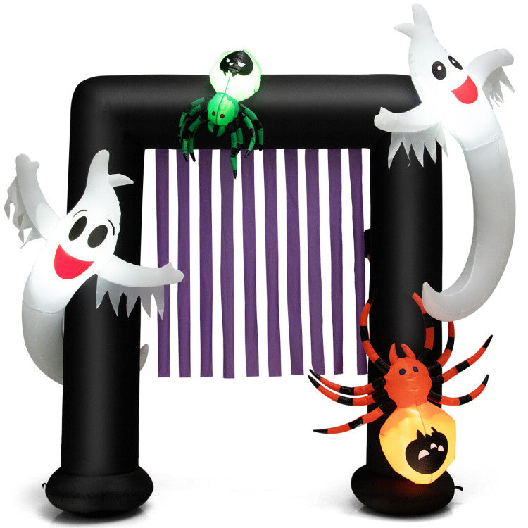 Halloween Inflatable Archway with Built-in LED Lights - Suitable for Halloween Decorations