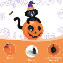 Load image into Gallery viewer, Halloween Inflatable Pumpkin and Witch Black Cat - Suitable for Halloween Decorations and Parties
