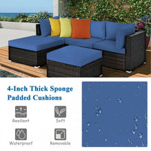 Load image into Gallery viewer, Costway Affordable Sectional Couches 5-Piece Set with Ottoman Table - Suitable for Patio, Garden, and Backyard
