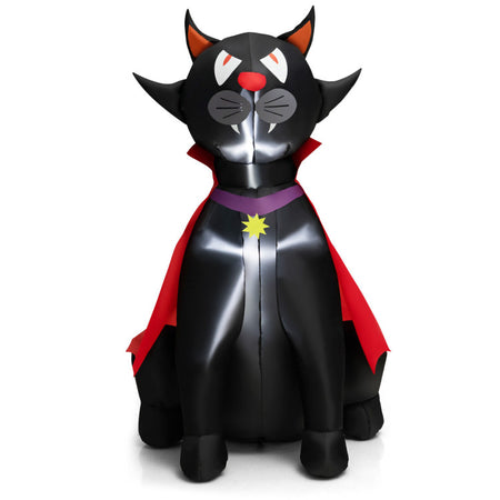 Halloween Inflatable Vampire Cat with Built-in LED Lights - Suitable for Halloween Parties