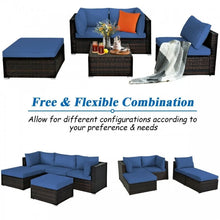 Load image into Gallery viewer, Costway Affordable Sectional Couches 5-Piece Set with Ottoman Table - Suitable for Patio, Garden, and Backyard
