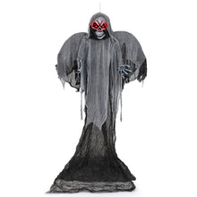 Charger l&#39;image dans la galerie, Halloween Giant Skeleton Ghost Hanging Decoration with Scary Sound Effects, LED Lights, and Red Eyes - Suitable for Halloween Decorations and Haunted Houses
