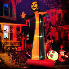 Load image into Gallery viewer, Halloween Inflatable Grim Reaper Giant Ghost with Built-in Blower and LED Lights - Suitable for Halloween Decorations
