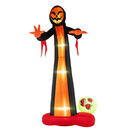Halloween Inflatable Grim Reaper Giant Ghost with Built-in Blower and LED Lights - Suitable for Halloween Decorations