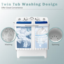 Charger l&#39;image dans la galerie, Goplus Portable Mini Compact Twin Tub Washing Machine Washer / Spin Dryer - 17.6lb Capacity
