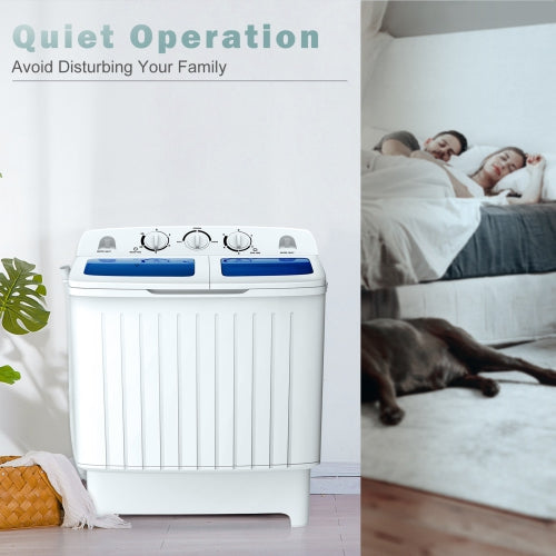 Goplus Portable Mini Compact Twin Tub Washing Machine Washer / Spin Dryer - 17.6lb Capacity