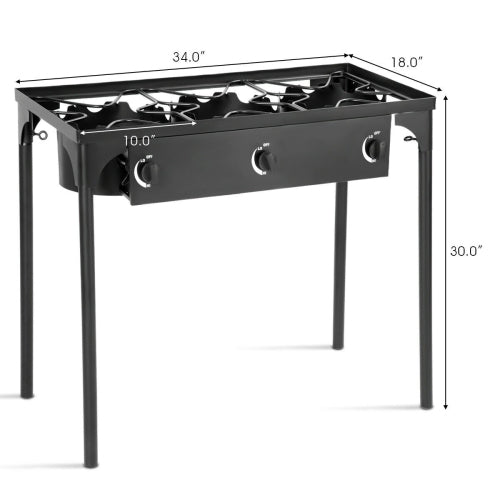 225000-BTU Outdoor Portable Propane 3 Burner Gas Cooker