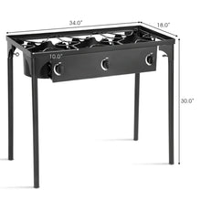 Load image into Gallery viewer, 225000-BTU Outdoor Portable Propane 3 Burner Gas Cooker
