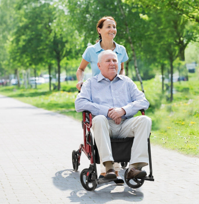 Auction Deal -Multifunctional Folding Wheelchair with Armrests and Footrests