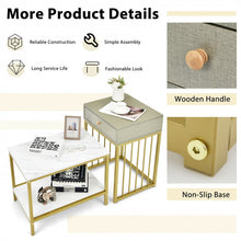 Load image into Gallery viewer, Costway Modern Coffee Table and Side Table Set of 2 with Drawers and Storage Shelf - Suitable for Living Room and Cafe
