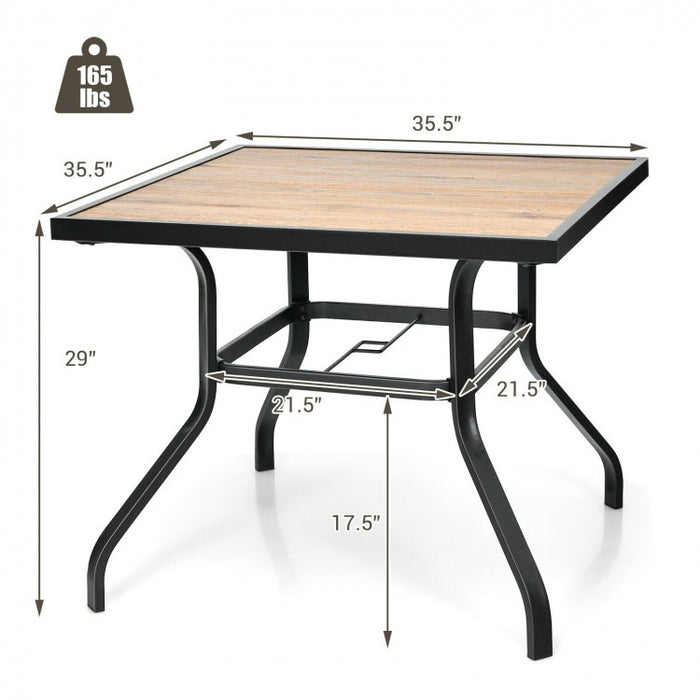 Outdoor Industrial Style Small Dining Table - Suitable for Patio, Poolside, and Backyard