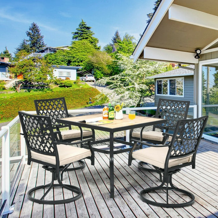Outdoor Industrial Style Small Dining Table - Suitable for Patio, Poolside, and Backyard