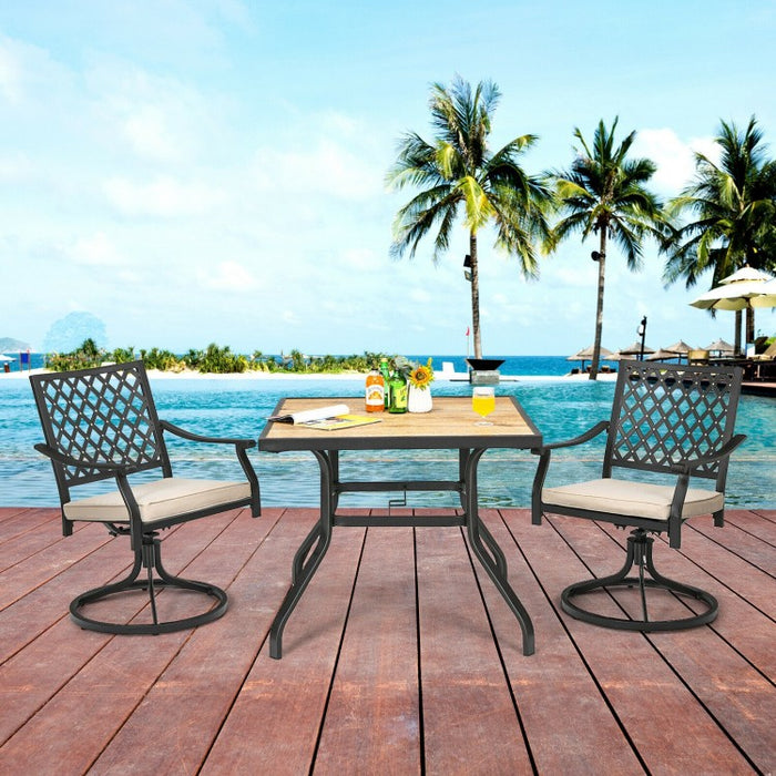 Outdoor Industrial Style Small Dining Table - Suitable for Patio, Poolside, and Backyard
