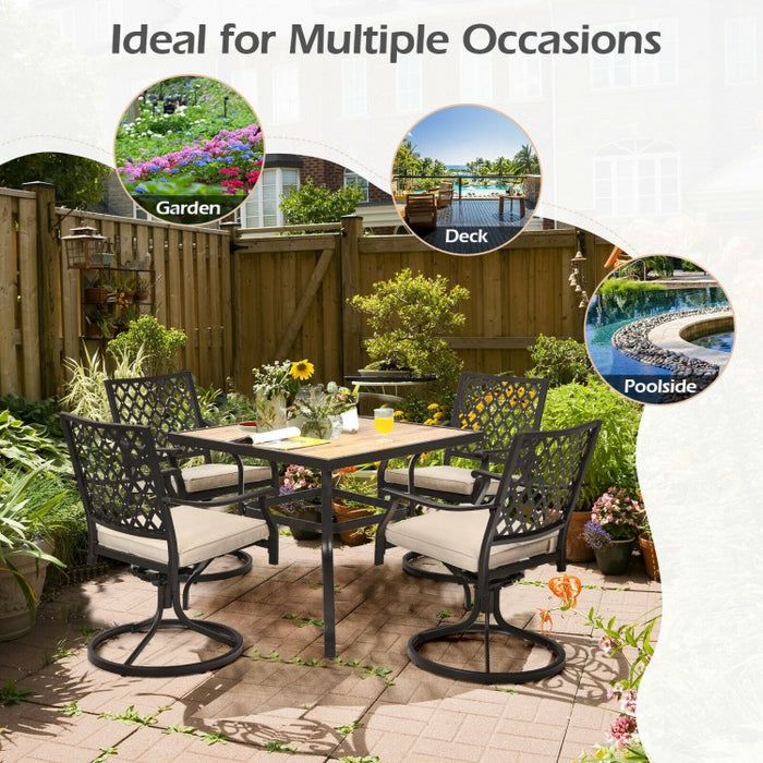 Outdoor Industrial Style Small Dining Table - Suitable for Patio, Poolside, and Backyard