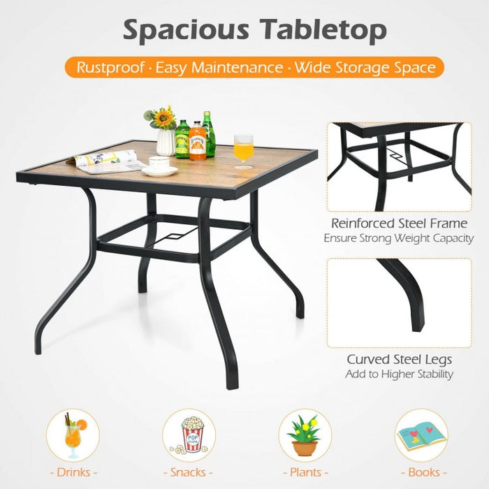Outdoor Industrial Style Small Dining Table - Suitable for Patio, Poolside, and Backyard