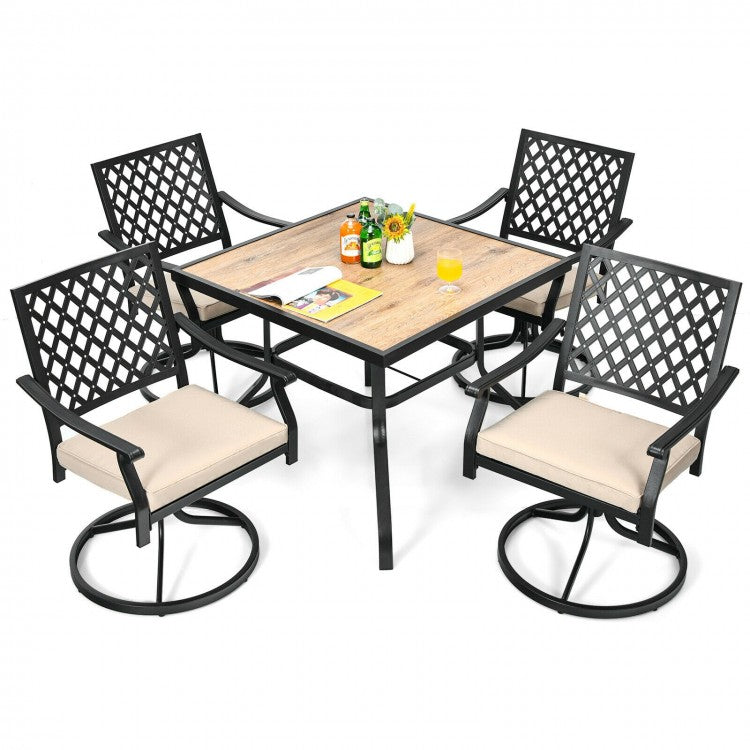 Outdoor Industrial Style Small Dining Table - Suitable for Patio, Poolside, and Backyard