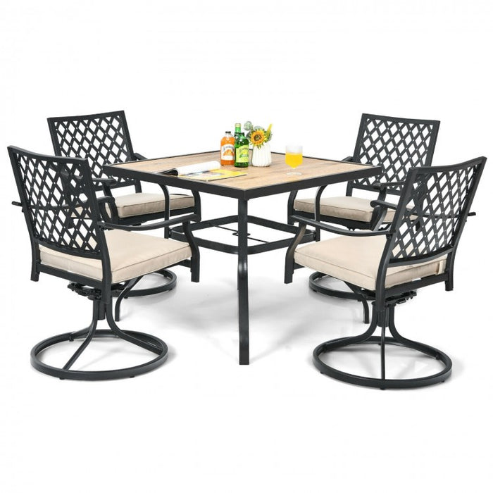 Outdoor Industrial Style Small Dining Table - Suitable for Patio, Poolside, and Backyard