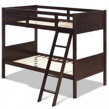Load image into Gallery viewer, Costway Solid Wood Bunk Bed with Ladder and Safety Guardrails - Suitable for Bedroom, Dormitory, and Apartment
