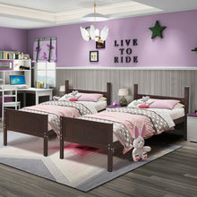 Load image into Gallery viewer, Costway Solid Wood Bunk Bed with Ladder and Safety Guardrails - Suitable for Bedroom, Dormitory, and Apartment
