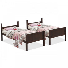 Load image into Gallery viewer, Costway Solid Wood Bunk Bed with Ladder and Safety Guardrails - Suitable for Bedroom, Dormitory, and Apartment
