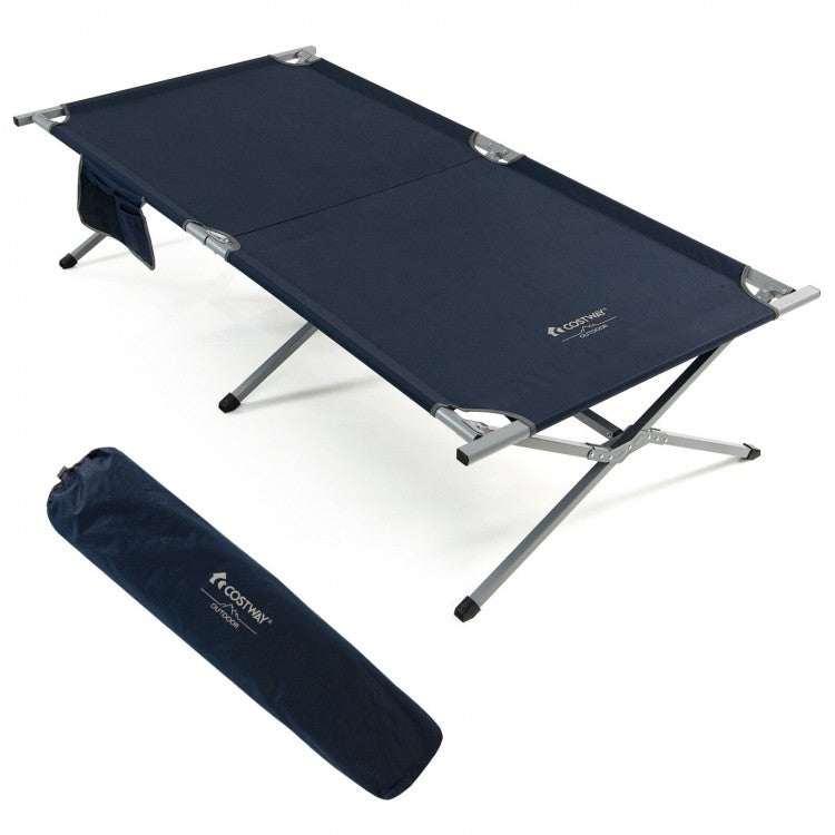 Costway Outdoor Camping Bed Folding Bed with Carry Bag and Storage Pouch - Suitable for Camping, Hiking, and Office
