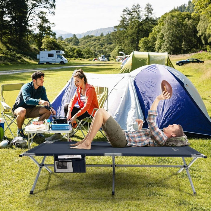 Costway Outdoor Camping Bed Folding Bed with Carry Bag and Storage Pouch - Suitable for Camping, Hiking, and Office
