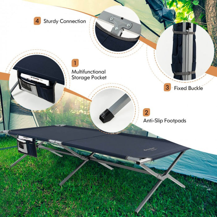 Costway Outdoor Camping Bed Folding Bed with Carry Bag and Storage Pouch - Suitable for Camping, Hiking, and Office