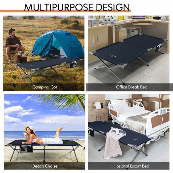 Costway Outdoor Camping Bed Folding Bed with Carry Bag and Storage Pouch - Suitable for Camping, Hiking, and Office