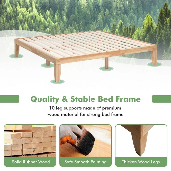 Costway Classic Minimalist Solid Wood Bed Frame