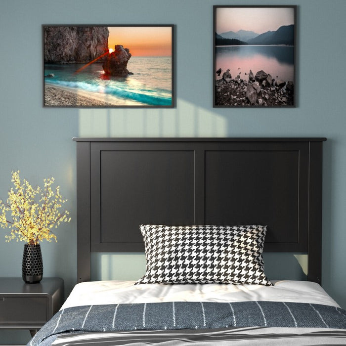 Black Country Rustic Minimalist Queen Headboard