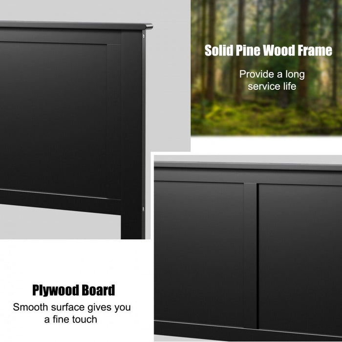Black Country Rustic Minimalist Queen Headboard