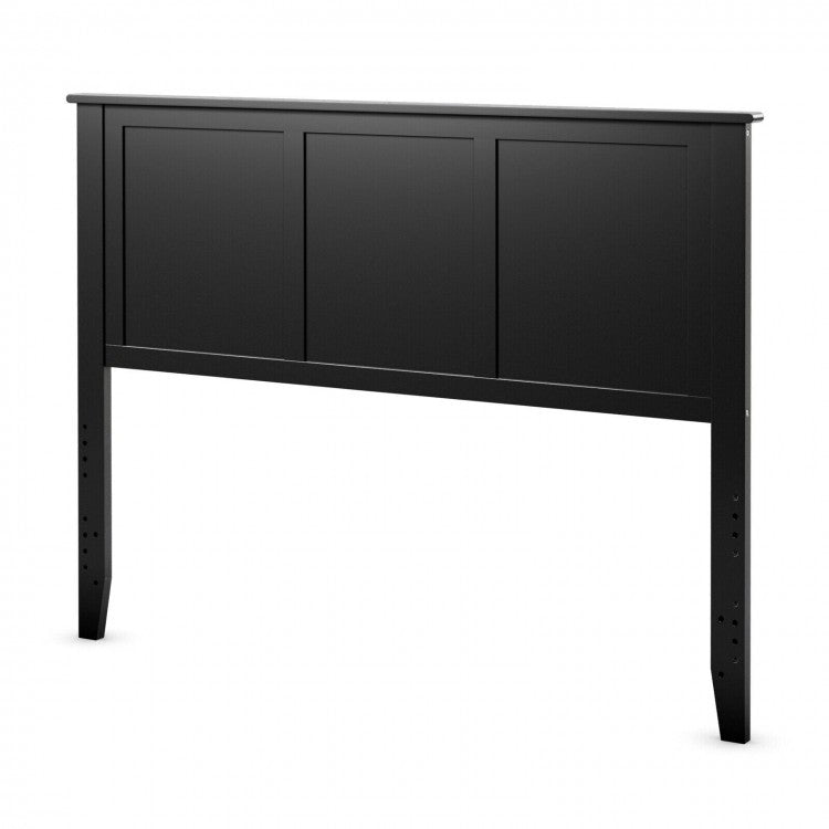 Country Style Black Wooden Full Size Headboard - Easy Assembly